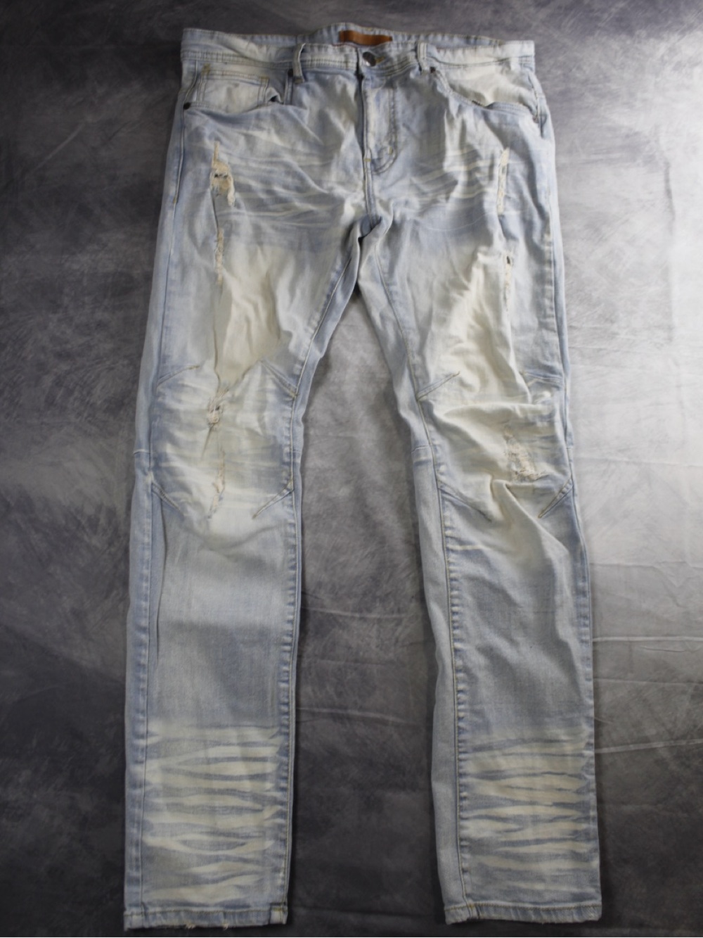 Arketype Mens Distressed Jeans 36x32 Light Wash Ripped Faded Denim Blue Pants